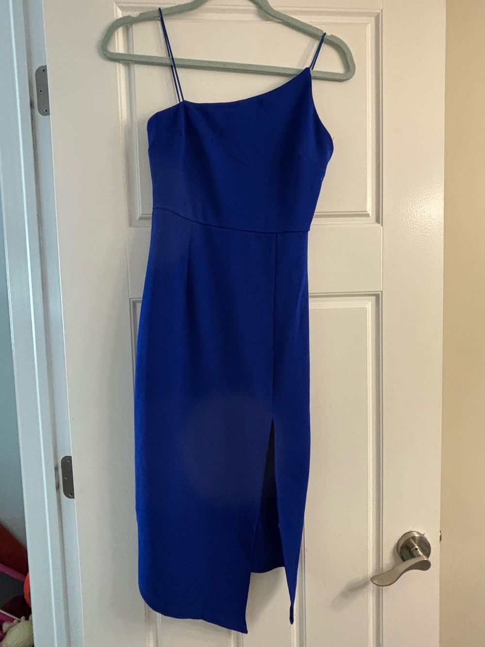 Hello Molly Cobalt Blue Midi Dress Size Small US 4 Side Slit
